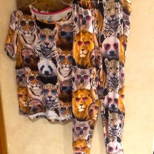 Animal print pajama set! Lg 10/12